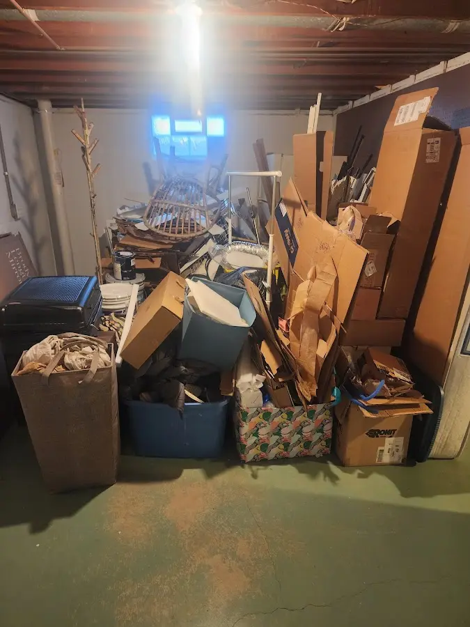 Roll-off dumpster container at job site for 15 Yard Dumpster Rental in Rush City